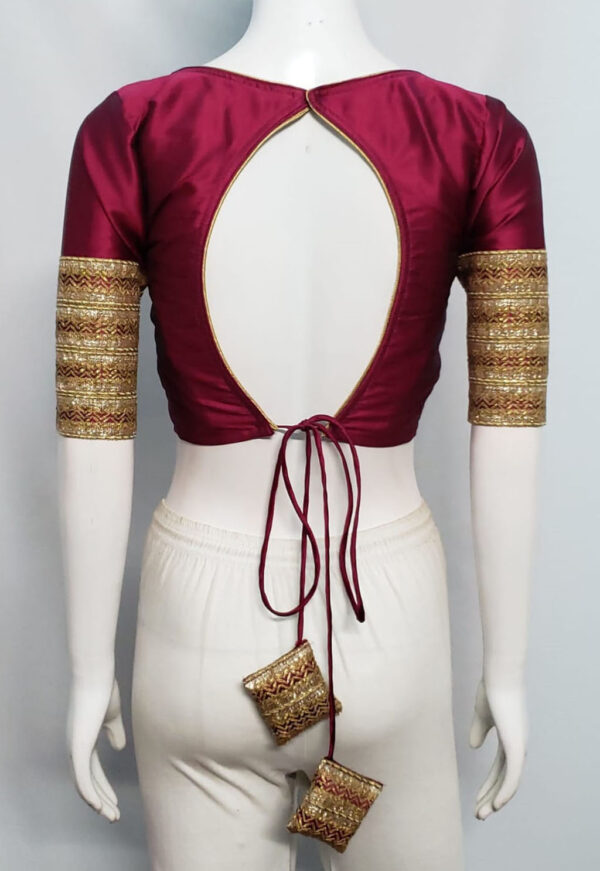 Magenta Color Samo Silk Blouse - Image 2