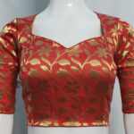 Reddish Pink Color Brocade Blouse