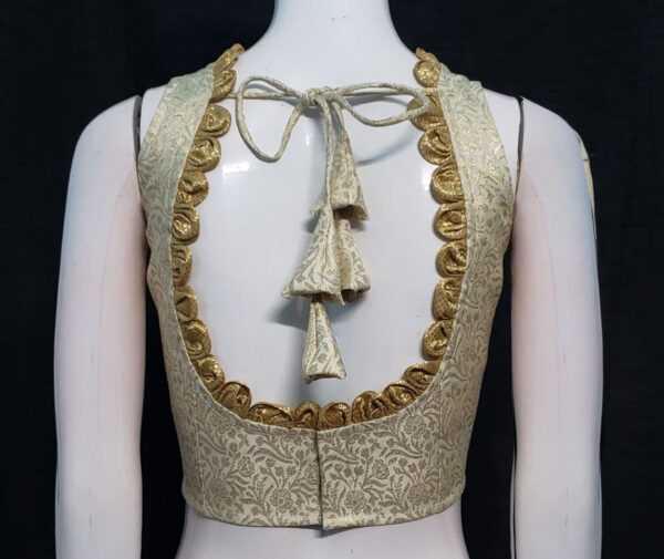 Golden Color Brocade Blouse - Image 2