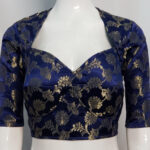 Navy Blue Color Satin Blouse