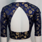 Navy Blue Color Satin Blouse - Image 2
