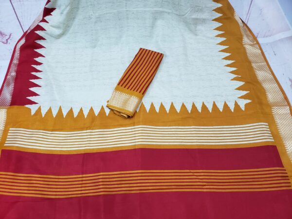 Off-White Color Silk Saree - Image 4