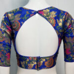 Royal Blue Color Meenakari Brocade Benarasi Blouse - Image 2