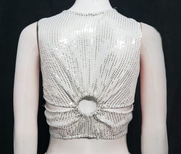 White Color Sequin Blouse - Image 2