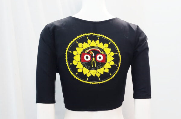 Black Color Cotton Silk Embroidered Blouse - Image 2