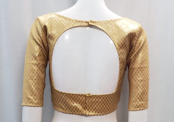 Golden Color Brocade Blouse - Image 2