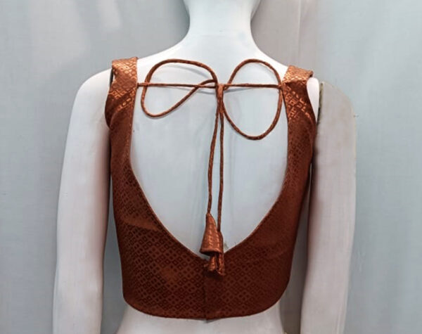 Copper Color Brocade Blouse - Image 2
