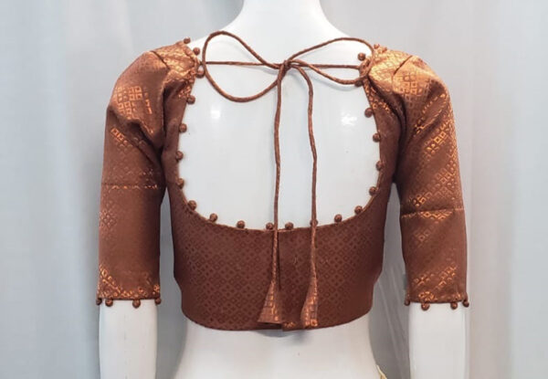 Copper Color Brocade Blouse - Image 2