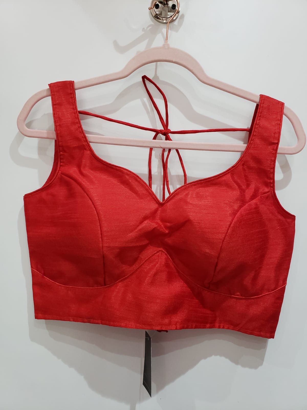 Red Color Raw Silk Blouse