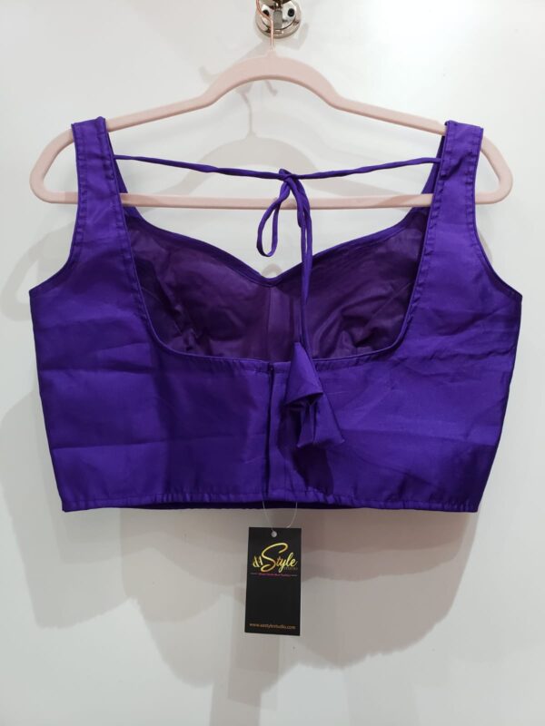 Purple Blue Color Samo Silk Blouse - Image 2