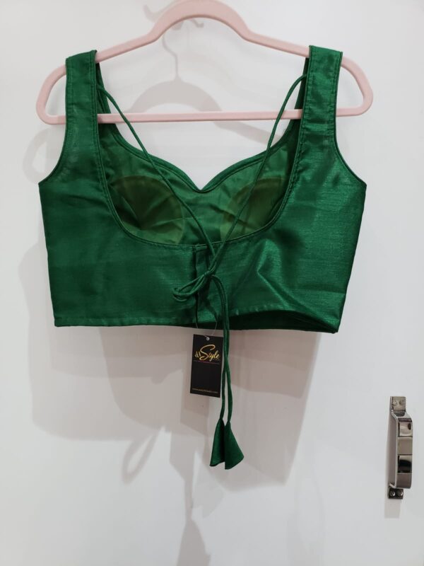 Bottle Green Color Samo Silk Blouse - Image 2