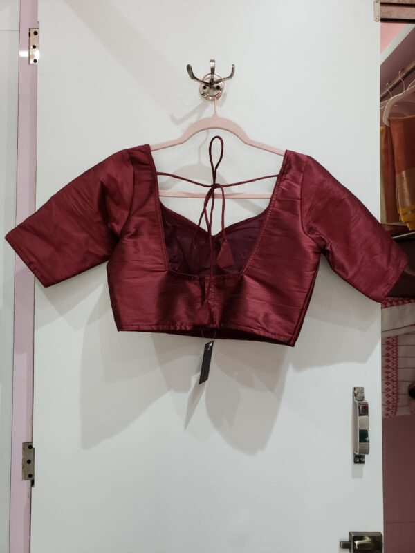 Maroon Color Raw Silk Blouse - Image 2