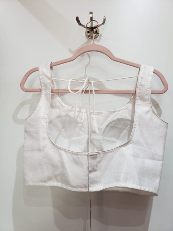 White Color Raw Silk Blouse - Image 2
