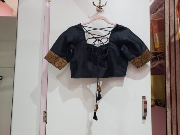 Black Color Samo Silk Blouse - Image 2