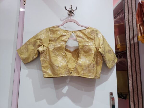 Beige Color Brocade Blouse - Image 2