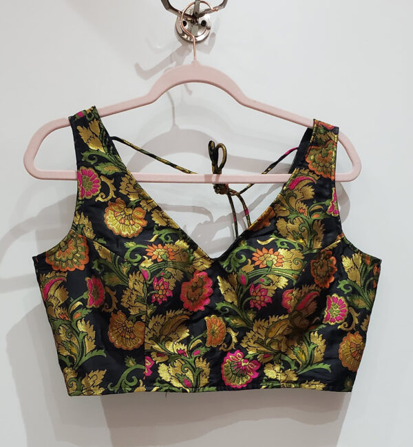 Black Color Meena Kari Brocade Blouse