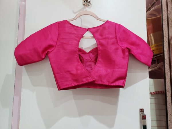Magenta Color Raw Silk Blouse - Image 2