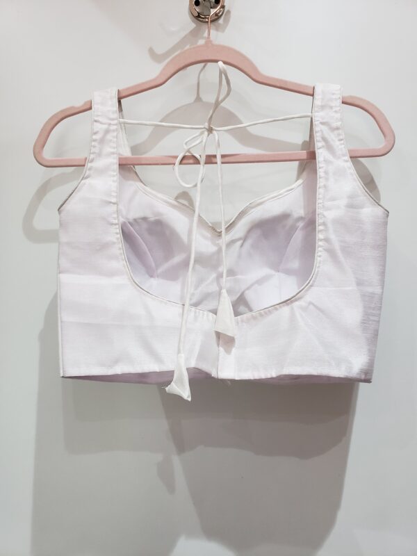 White Color Raw Silk Blouse - Image 2