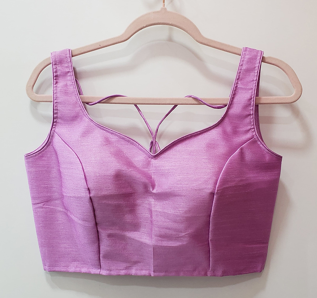 Electric Lavender Color Raw Silk Blouse