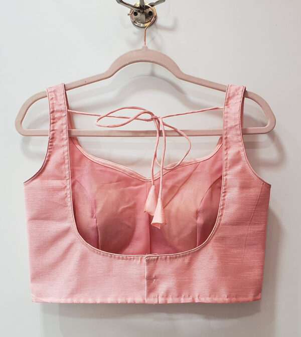 Pastel Peach Color Raw Silk Blouse - Image 2
