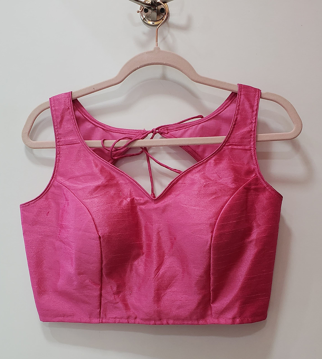 Magenta Color Raw Silk Blouse