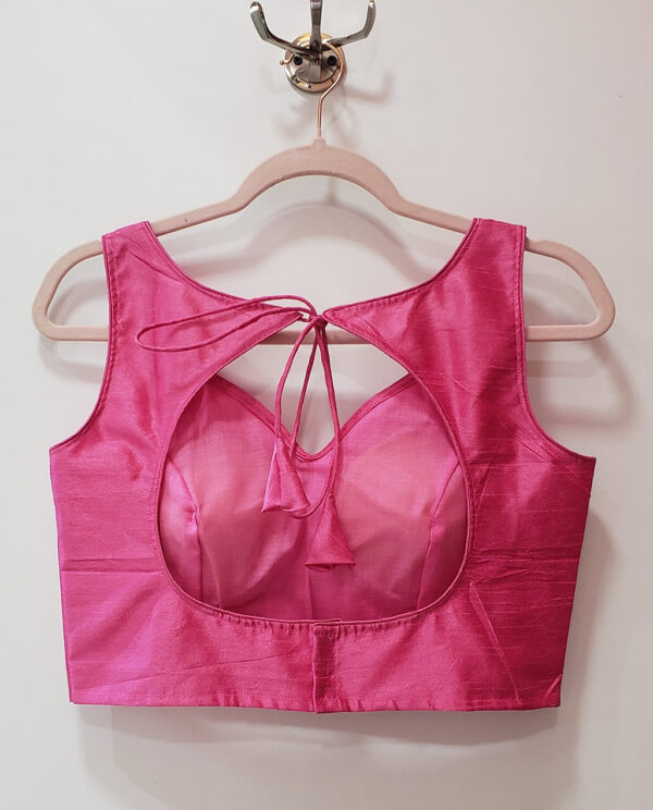 Magenta Color Raw Silk Blouse - Image 2