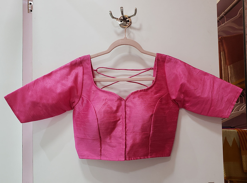 Magenta Color Raw Silk Blouse