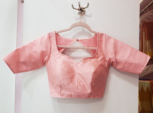 Pastel Peach Color Raw Silk Blouse