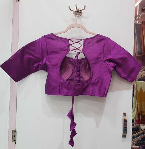 Purple Color Raw Silk Blouse - Image 2