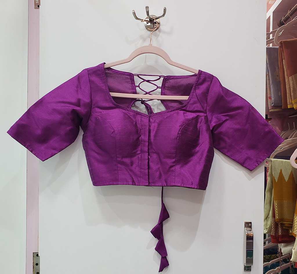 Purple Color Raw Silk Blouse