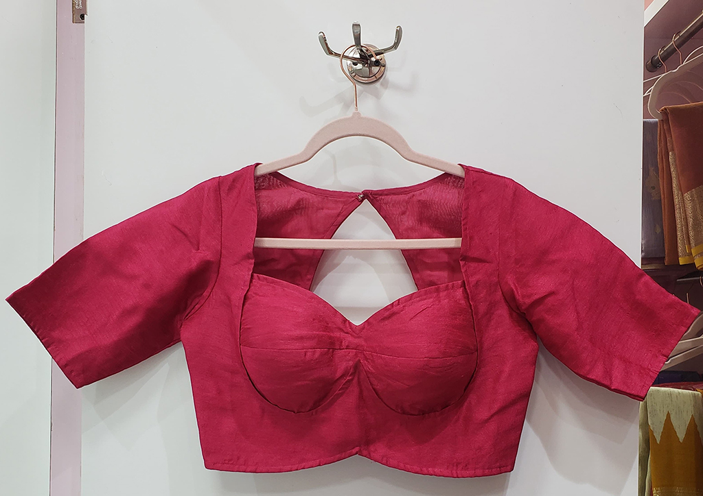 Magenta Color Raw Silk Blouse