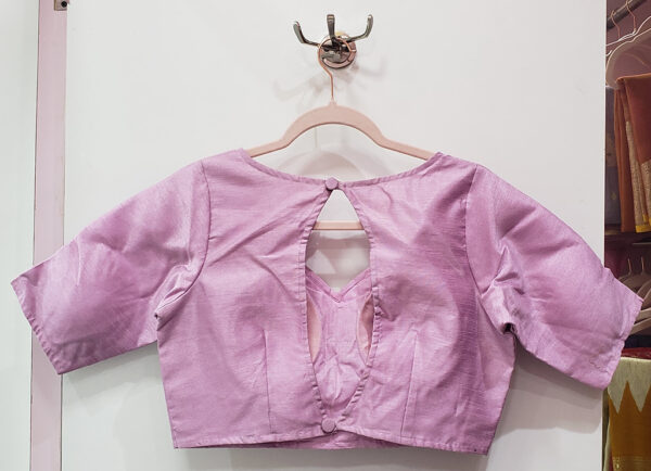 Lilac Lavender Color Raw Silk Blouse - Image 2