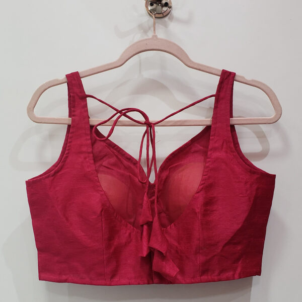 Magenta Color Raw Silk Blouse - Image 2