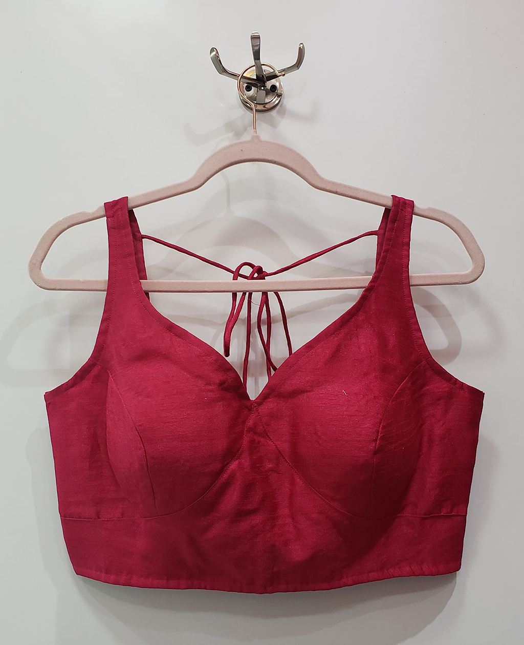 Magenta Color Raw Silk Blouse