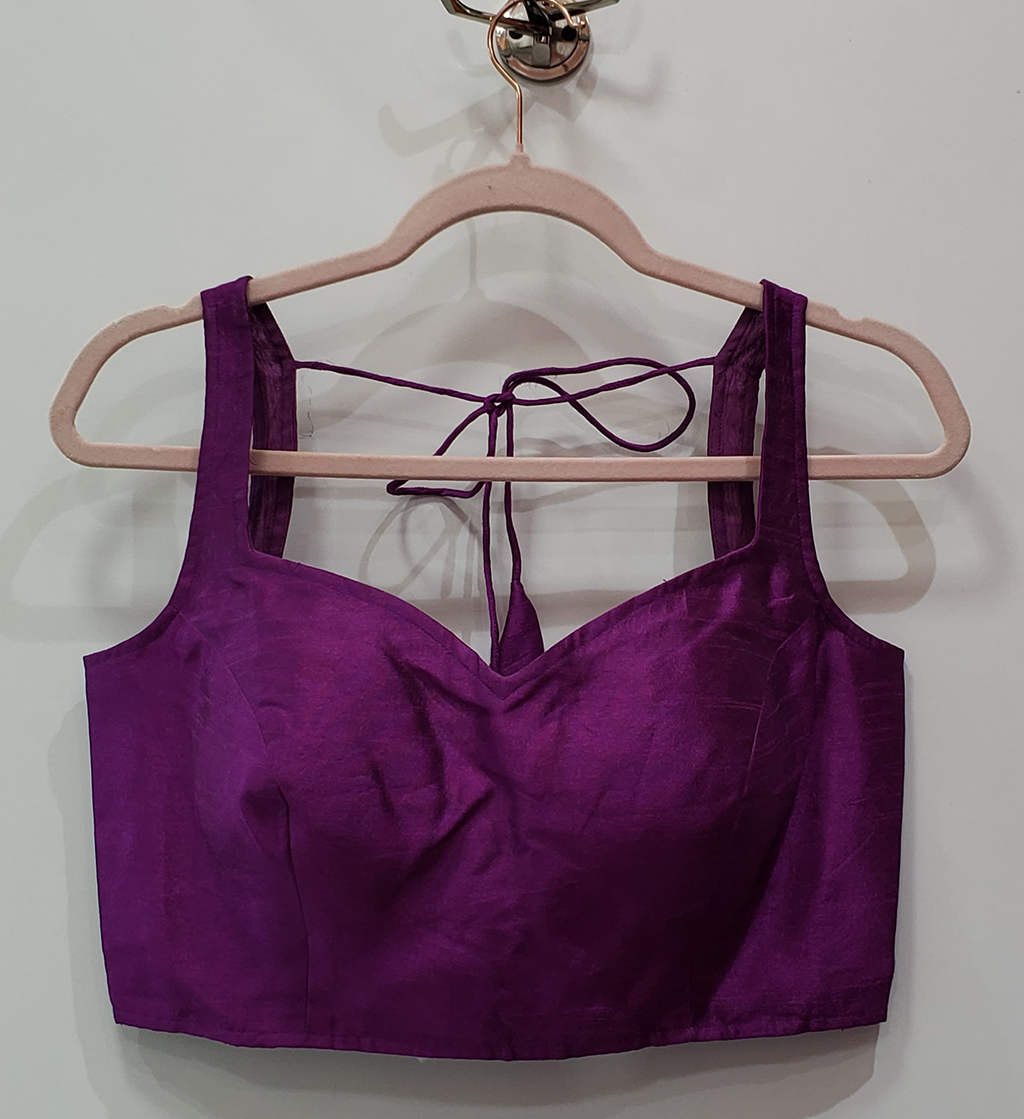 Purple Color Raw Silk Blouse