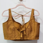Dijon Mustard Color Raw Silk Blouse - Image 2