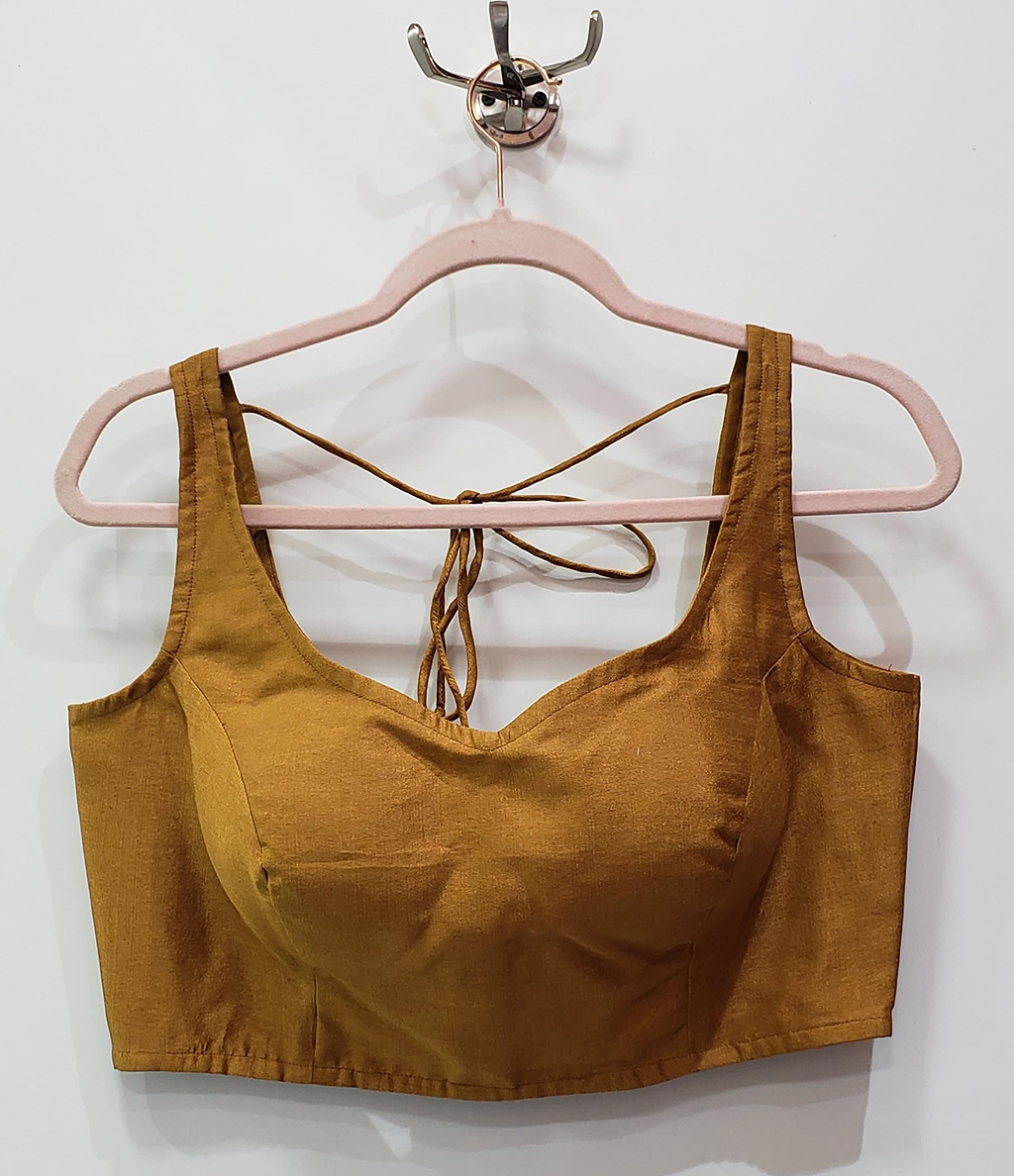 Dijon Mustard Color Raw Silk Blouse
