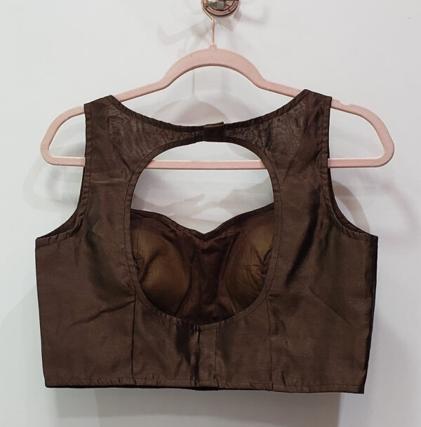 Chocolate Color Raw Silk Blouse - Image 2