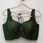 Olive Green Color Raw Silk Blouse