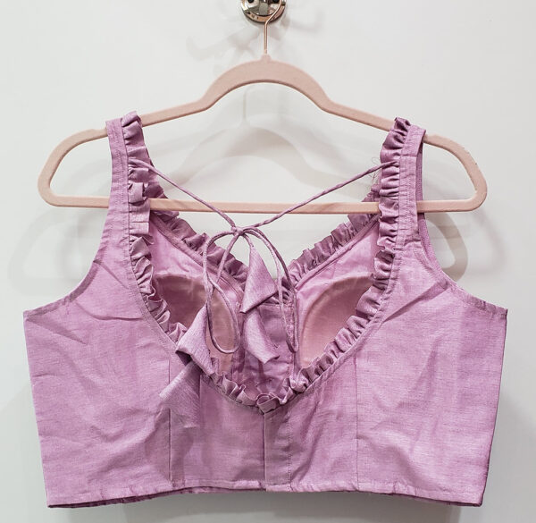Lilac Lavender Color Raw Silk Blouse - Image 2