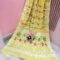 Lemon Yellow Color Cotton Jamdani Saree