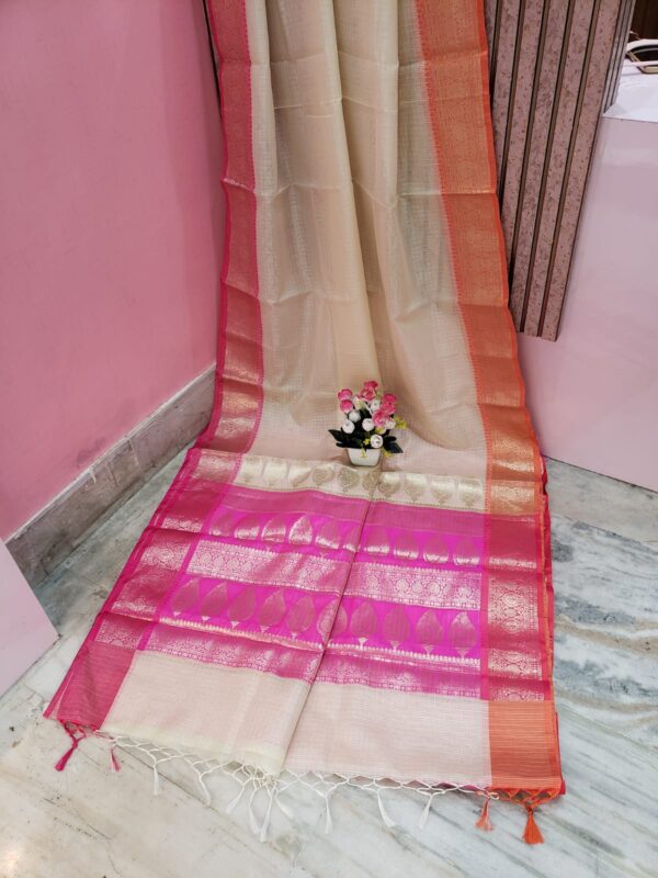 Off-White Color Soft Silk Saree