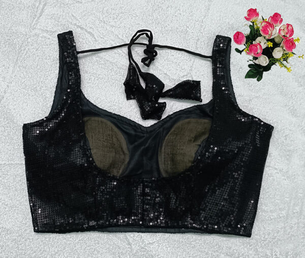 Black Color Sequin Blouse - Image 2