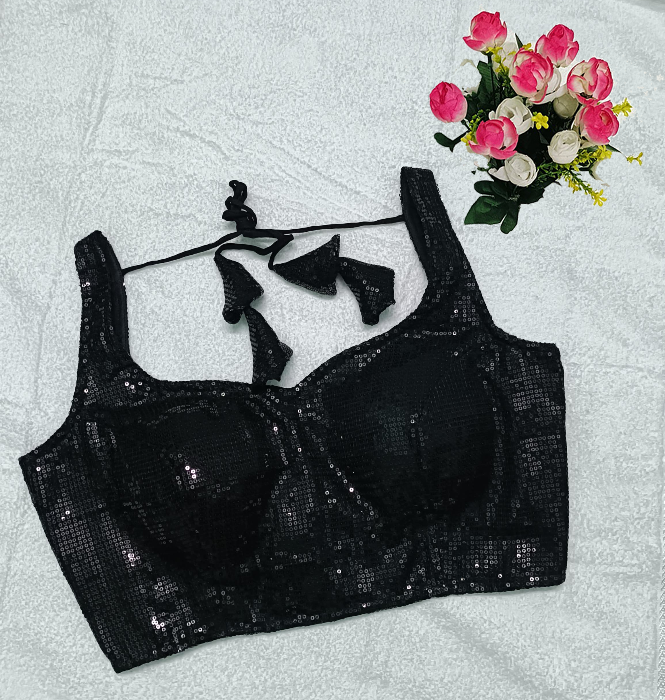 Black Color Sequin Blouse