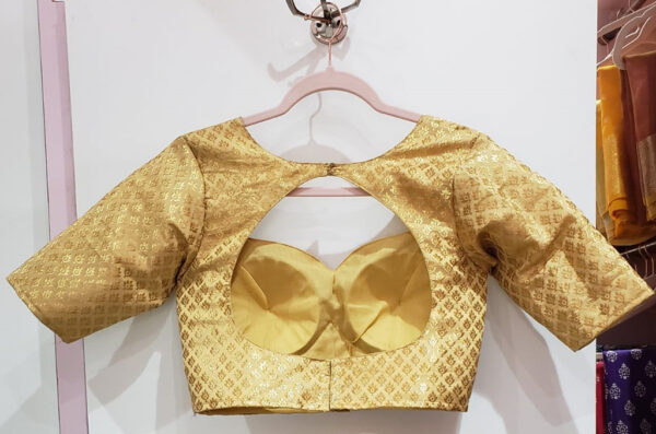 Golden Color Brocade Blouse - Image 2