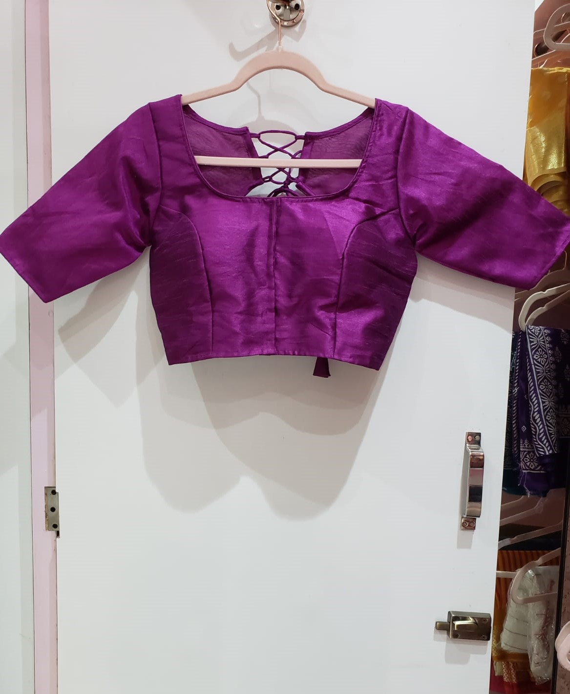 Purple Color Raw Silk Blouse