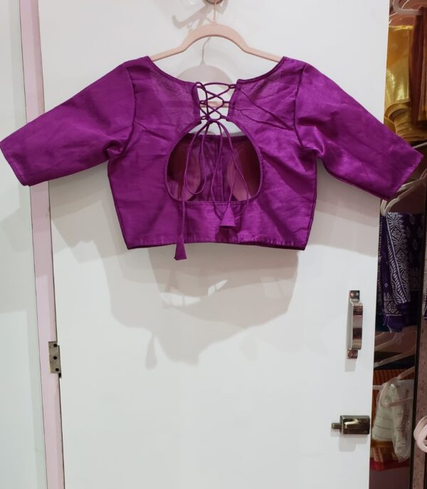 Purple Color Raw Silk Blouse - Image 2