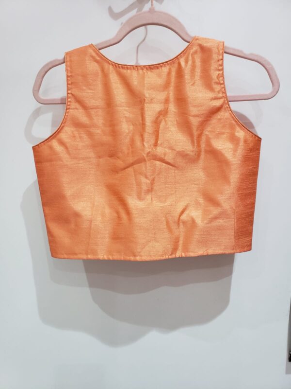 Orange Color Raw Silk Blouse - Image 2