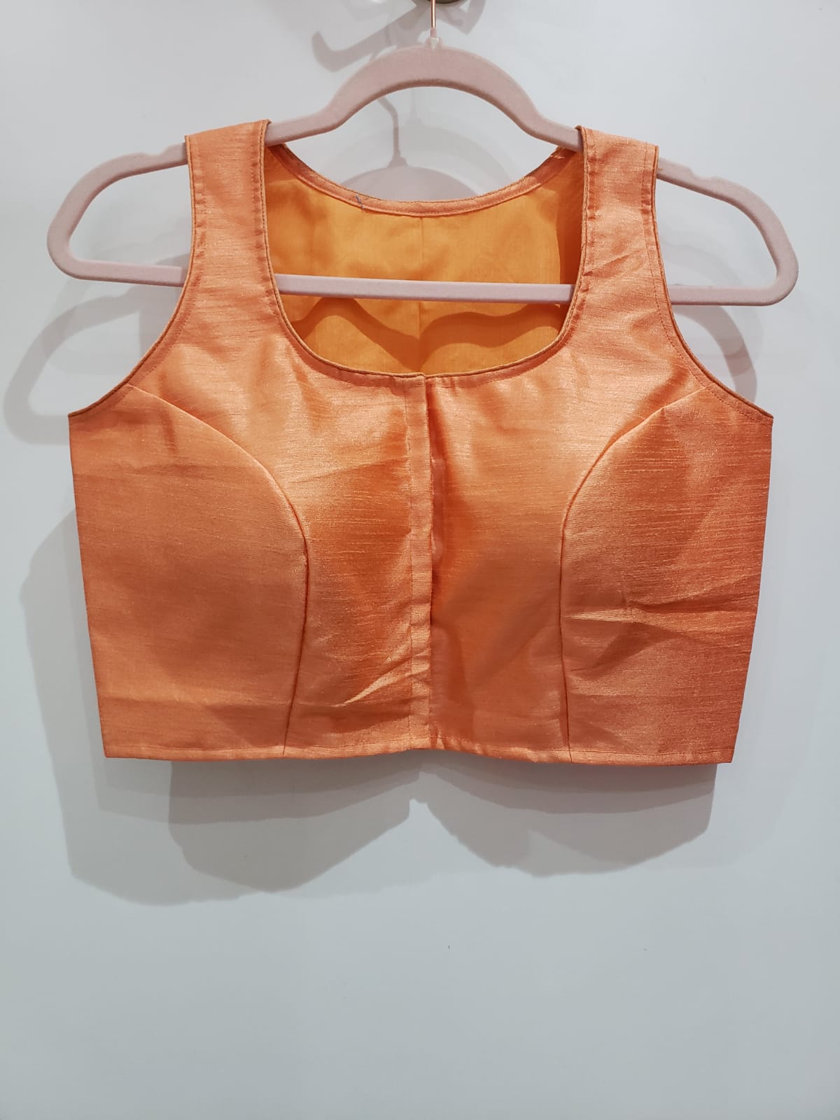 Orange Color Raw Silk Blouse