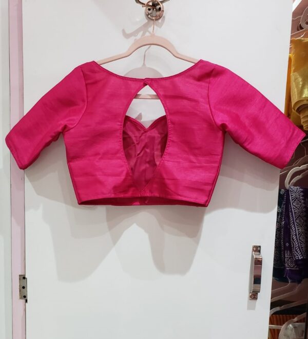 Magenta Color Raw Silk Blouse - Image 2
